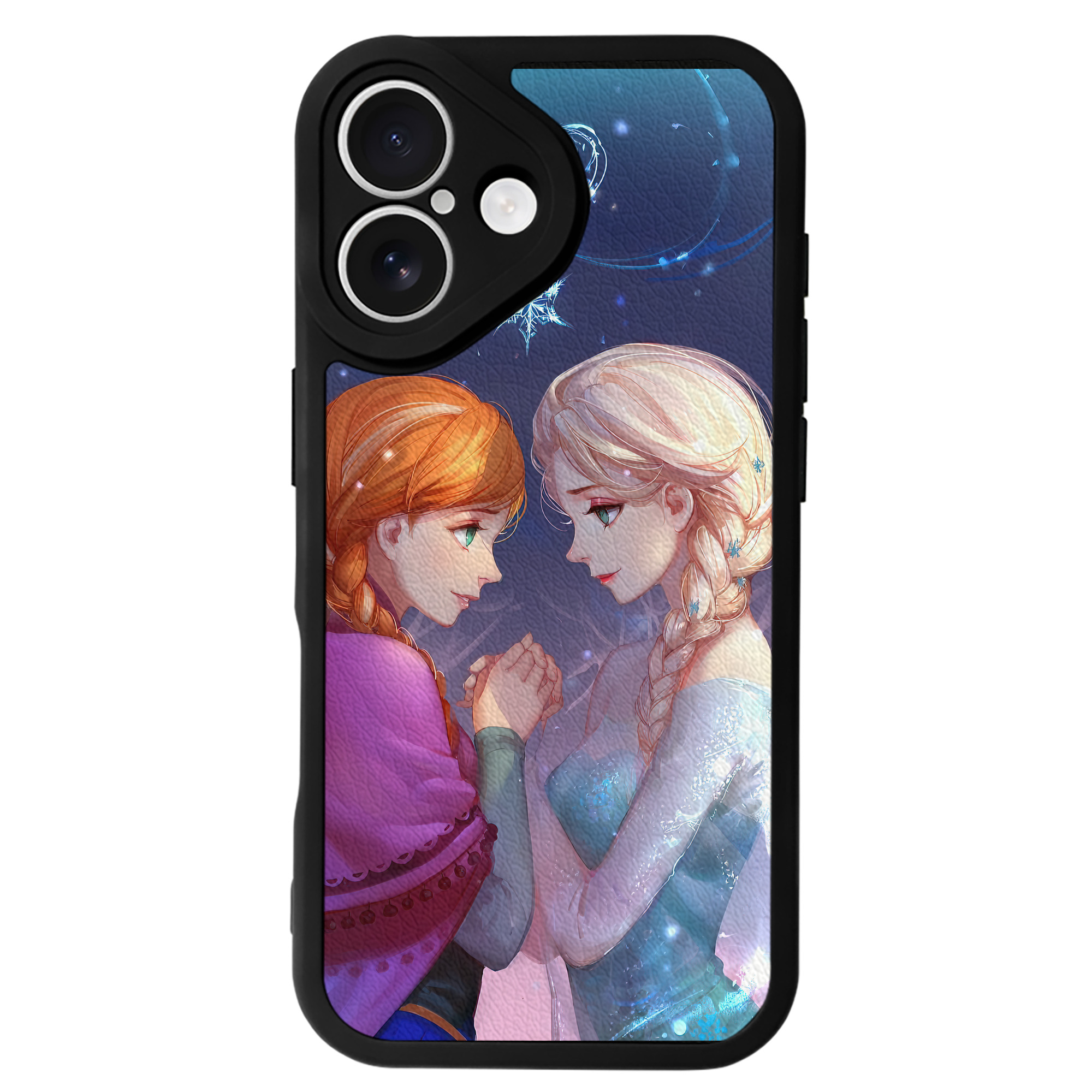 （画像用） アナと雪の女王 アンナ エルサ Frozen Anna Elsa 【iPhone 16シリーズ対応】シリコンスマホケース（レザー調） 材質：シリコン